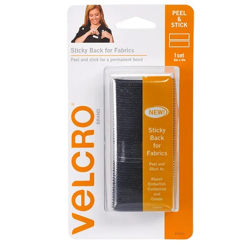 102mm x 152mm Black Colour Sticky Back Velcro Tape for Fabrics