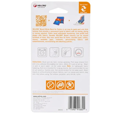 102mm x 152mm Black Colour Sticky Back Velcro Tape for Fabrics