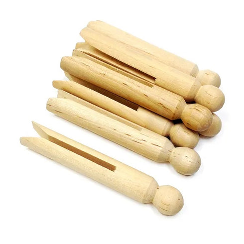 11cm x 8mm Wooden Dolly Pegs
