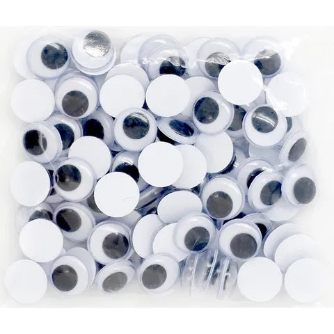 12mm Stick On Joggle Eyes - 100pcs