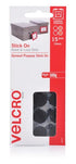 15mm x 16mm Black Colour Stick On Hook & Loop Velcro Dots