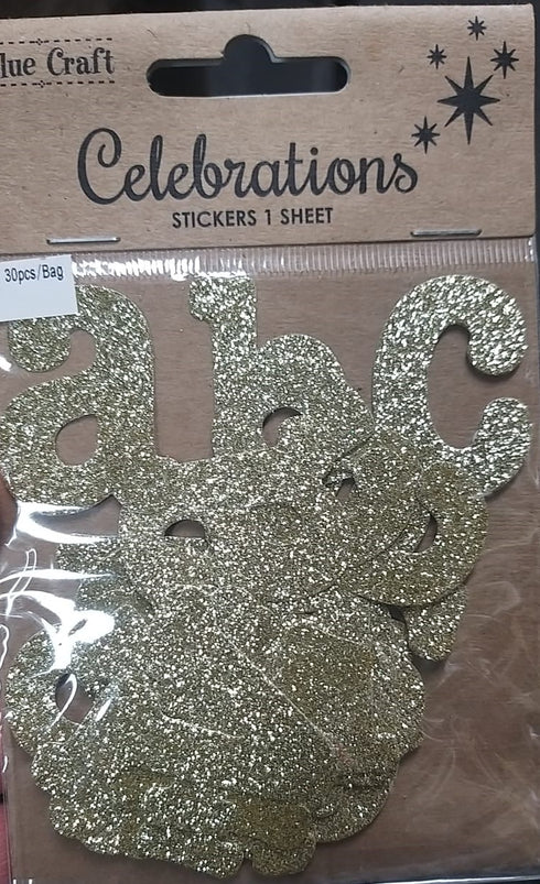 Gold Colour Glitter Letter Stickers