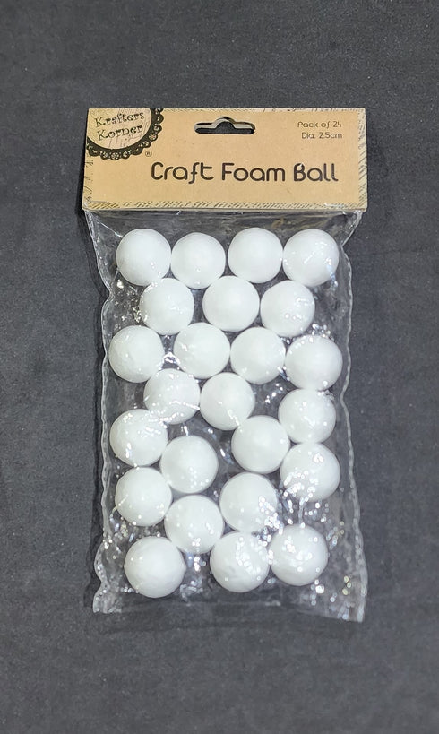 2.5cm Deco Foam Poly Balls