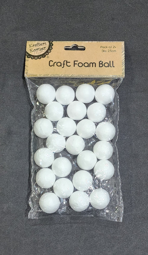 2.5cm Deco Foam Poly Balls