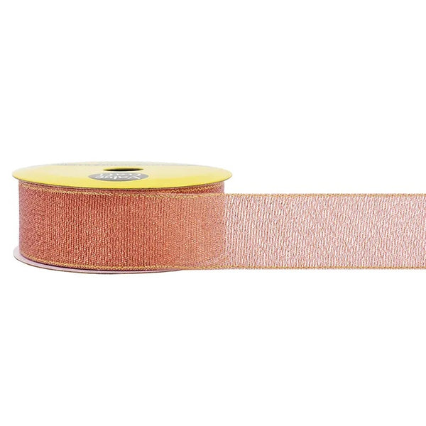25mm Metallic Rose Gold Colour Taffeta Ribbon