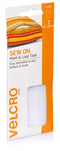 25mm x 130mm White Colour Sew On Hook & Loop Velcro Tape