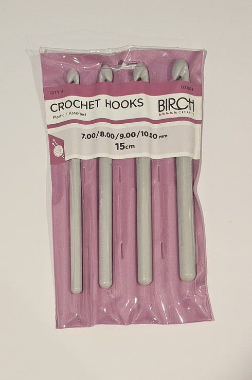 4 Assorted Sizes Plastic Crochet Hooks