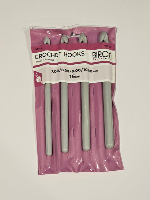 4 Assorted Sizes Plastic Crochet Hooks