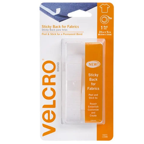 609mm x 19mm White Colour Sticky Back Velcro Tape for Fabrics