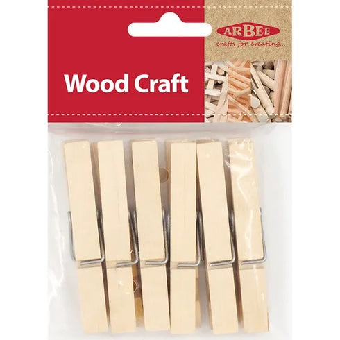 78mm X 10mm Wooden Craft Pegs
