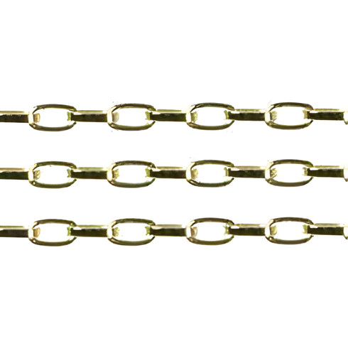7mm x 4mm Gold Colour Straight Oval Link Chain