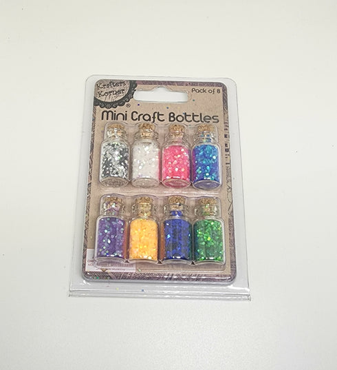 8pk Mini Craft Glitters Bottles