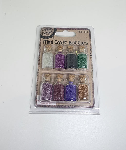 8pk Mini Craft Tiny Bead Bottles