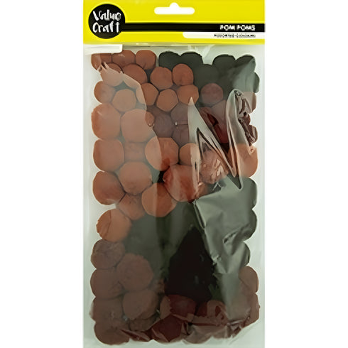 Assorted Browns Colour Craft Pom Pom