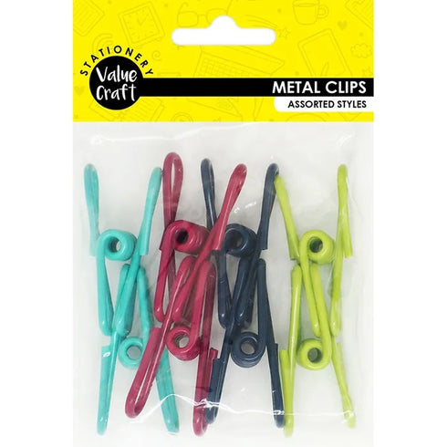 Assorted Colours Large Metal Clips