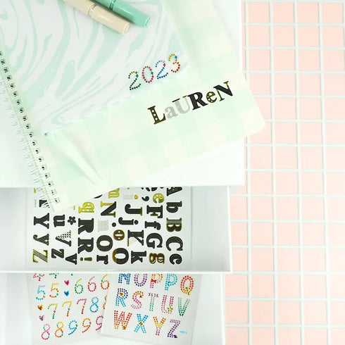 Black & Gold Colour Foil Alphabets Stickers