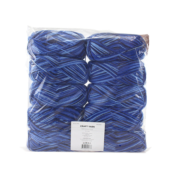 Blue Mix Colour Be Craft Premium Acrylic Yarn