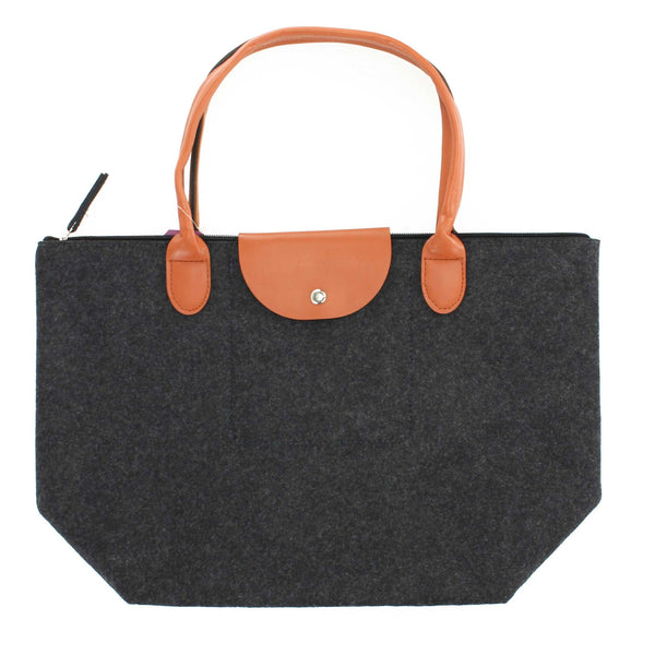 Charcoal Colour Felt Holdall Bag