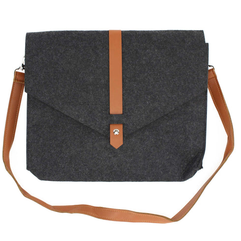 Charcoal Colour Felt Satchel Bag