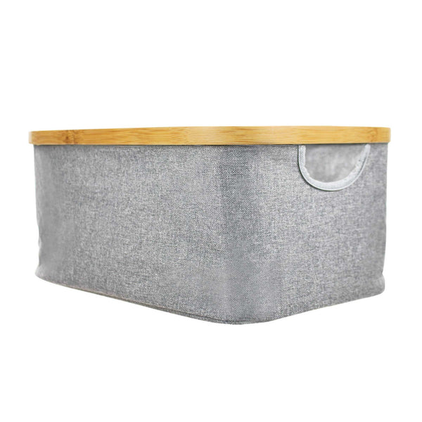 Charcoal Colour Rectangle Bamboo Frame Storage Basket