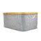 Charcoal Colour Rectangle Bamboo Frame Storage Basket