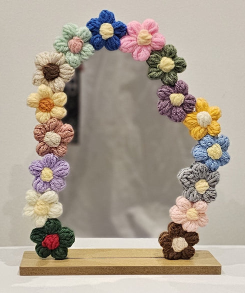 Handmade Crochet Flower Mirror