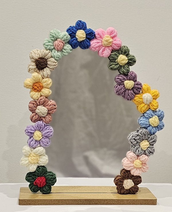 Handmade Crochet Flower Mirror