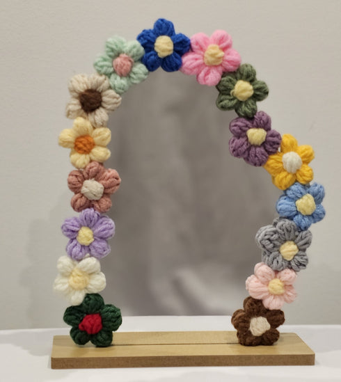 Handmade Crochet Flower Mirror