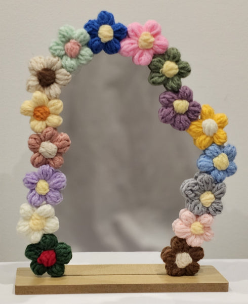 Handmade Crochet Flower Mirror