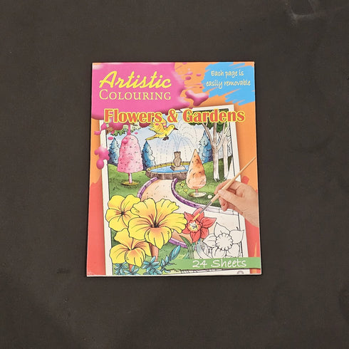 Flowers & Gardens Theme Artistic Colouring Book