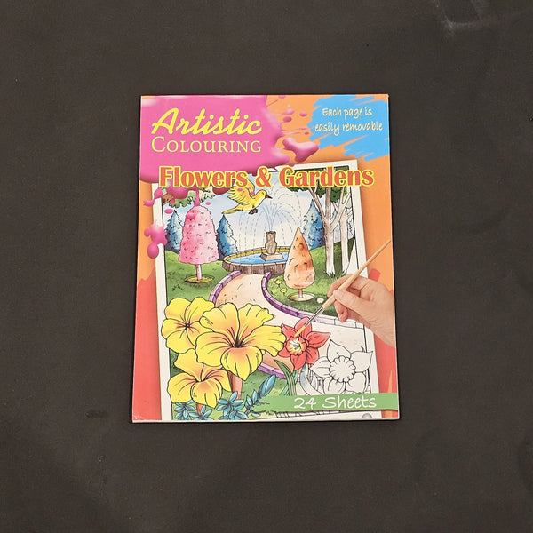 Flowers & Gardens Theme Artistic Colouring Book