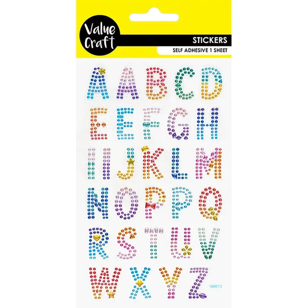 Glitter Dots Alphabets Stickers
