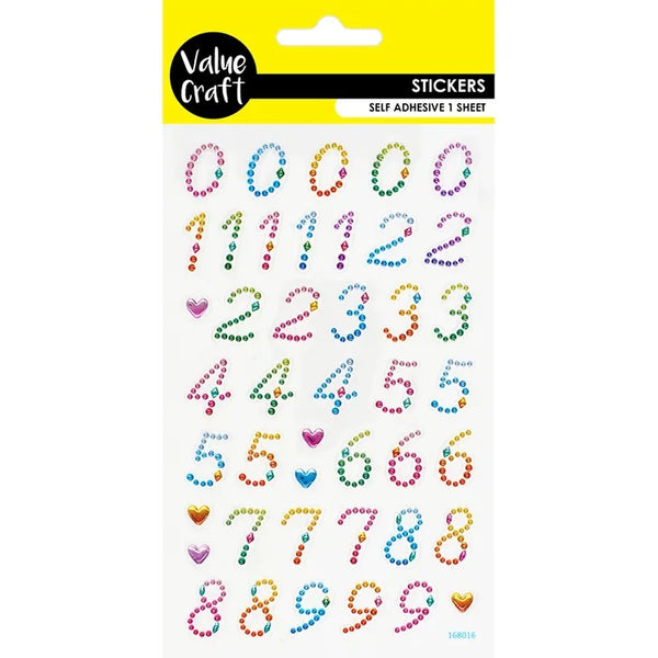 Glitter Dots Numbers Stickers