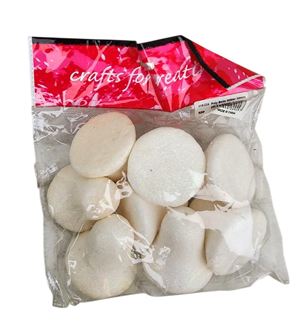 Glitter Deco Foam Poly Bells - 50mm