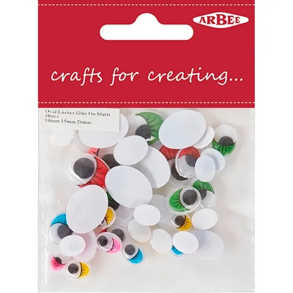 Glue On Oval Shape with Lashes Joggle Eyes