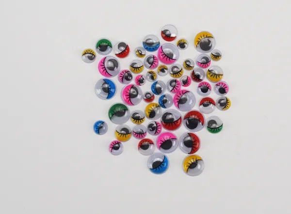 Glue On Round Shape with Lashes Joggle Eyes