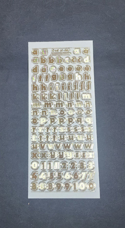 Gold Colour Alphabet Sticker