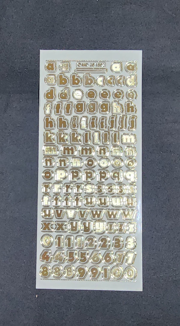 Gold Colour Alphabet Sticker
