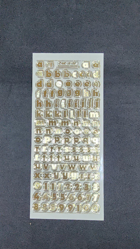 Gold Colour Alphabet Sticker