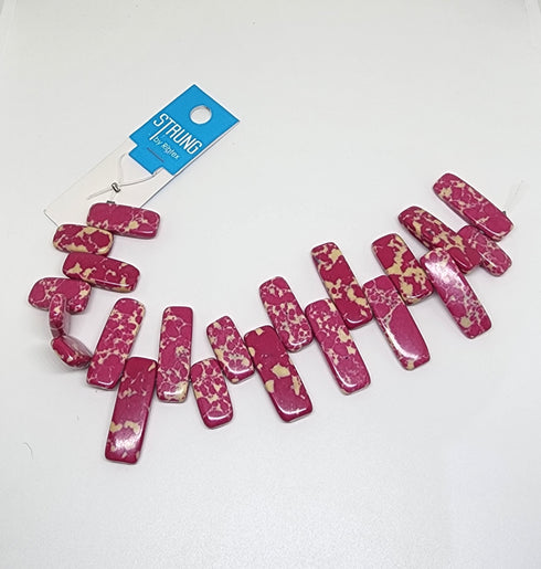 Marble Rectangle Stone Strung Beads