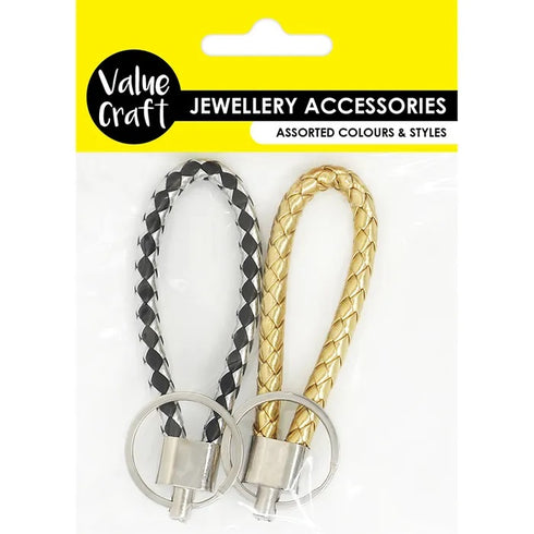 Metallic Colour Woven PU KeyChains