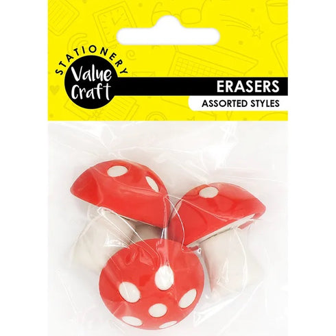 Mini Mushroom Shape Novelty Erasers