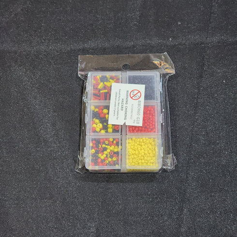 Mixed Red, Yellow & Black Colour Bead Box
