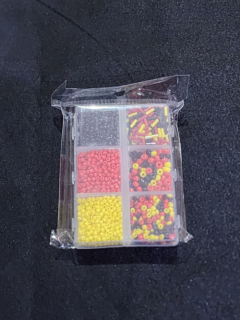 Mixed Red, Yellow & Black Colour Bead Box