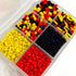 Mixed Red, Yellow & Black Colour Bead Box