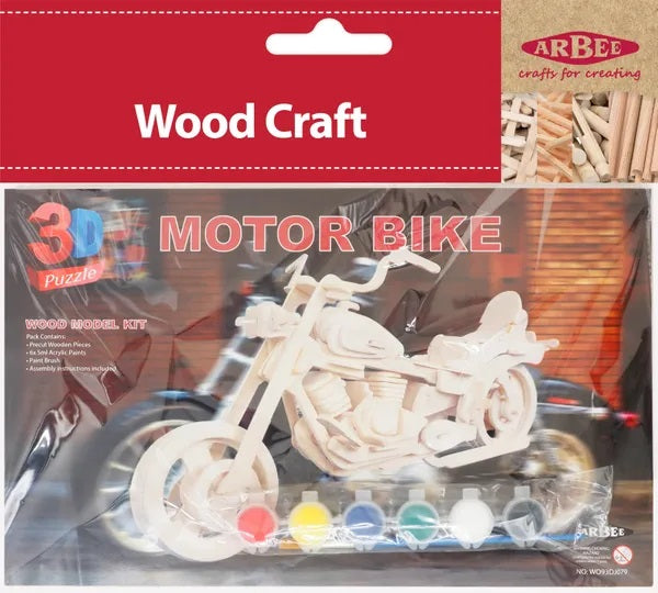 Motor Bike 3D Wooden Puzzle DIY Kit