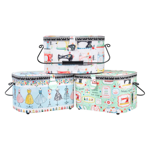 Oval Shape Sewing Storage Basket (available in 3 designs)