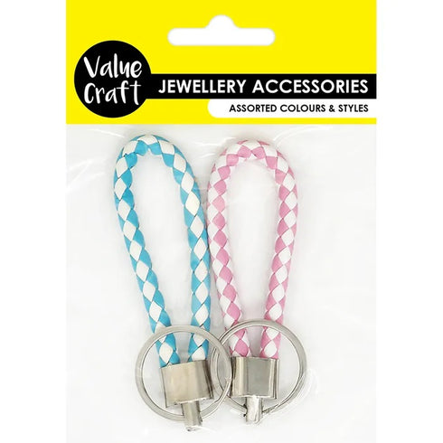 Pastel Colour Woven PU KeyChains