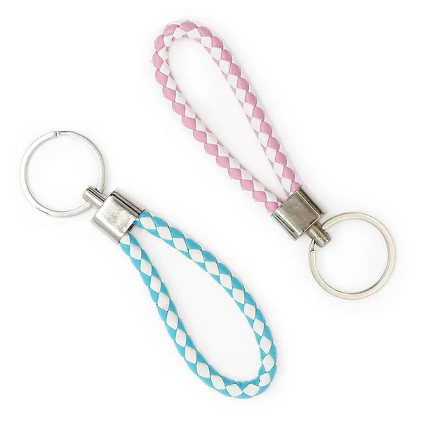 Pastel Colour Woven PU KeyChains
