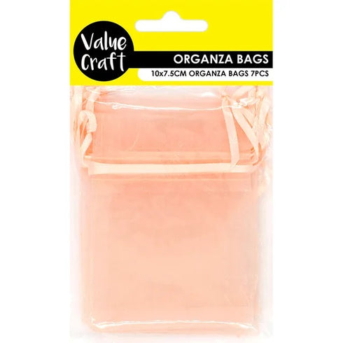 Peach Colour Mini Organza Gift Bags